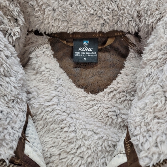 Kuhl Jacket Adult Small Beige FLIGHT Pile Fleece Packable Hood Coat Full… - Picture 2 of 12